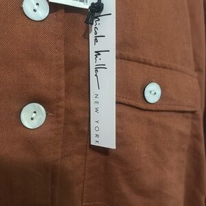 Nicole Miller Brown Jacket with White Buttons